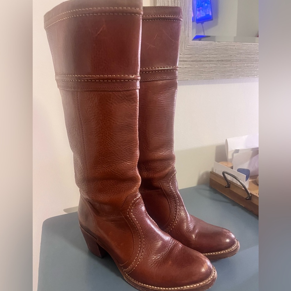 Frye Brown Leather Tall Boots